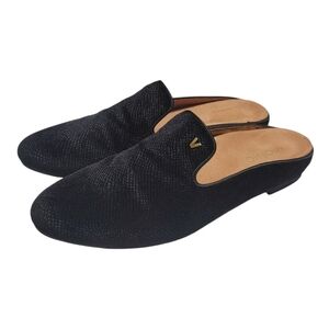 Vionic Black Velvet Velour Minimalist Slip On Mules Women's Size 9.5